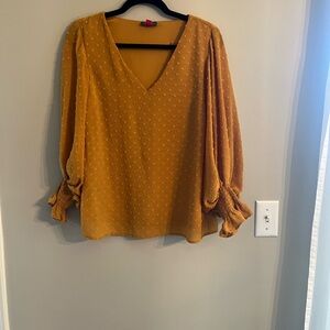 Vince Camuto Mustard V-Neck Blouse